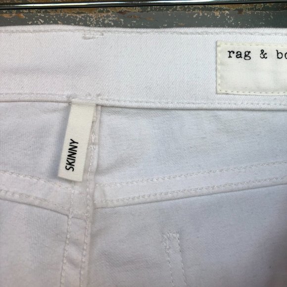Rag & Bone Studded Skinny Jeans White Sz 25 - Picture 8 of 15